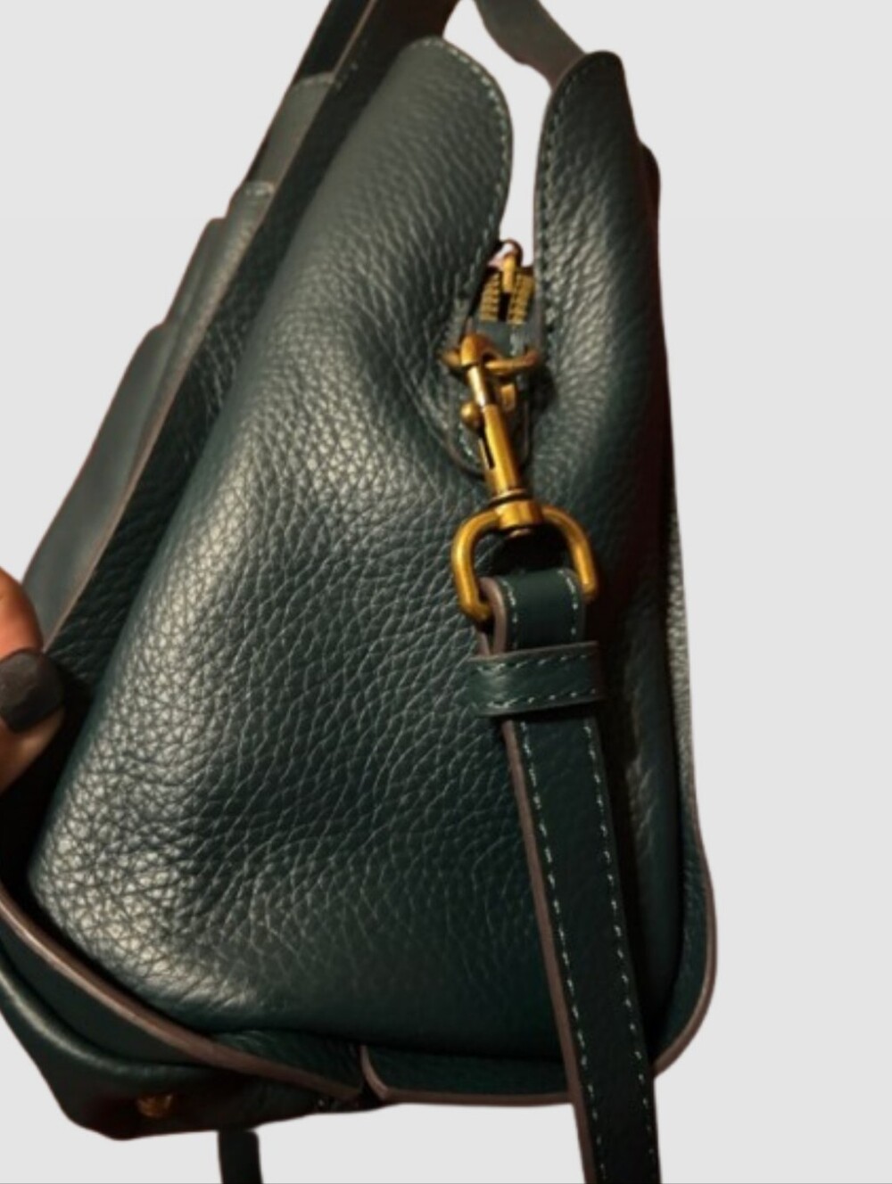 Leather Shoulder Bag in Teal - American Leather Co. - Picture 3 of 7